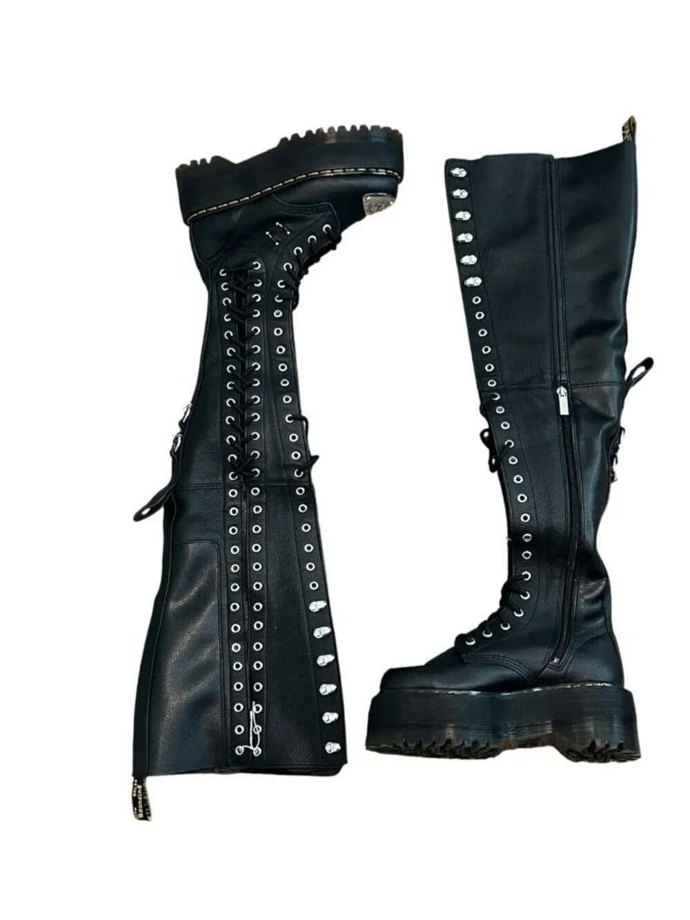 Dr. Martens 28-Eye XTRM Max Virginia Leather Size 6 Thigh High Platform Boots